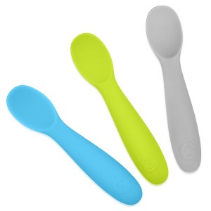 WeeSprout Baby Spoons for Self Feeding 6 Months +, Soft & Durable Silicone Utensils for Sensitive Gums & Teeth, 3 Pack + Carrying Case - 1 of 4