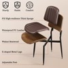 Gikpal Dining Chairs , Mid Century Modern Dining Room Kitchen Chairs, Upholstered PU Leather Vertical Stripe Chair with Walnut Bentwood and Metal Legs - 4 of 4