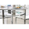 Simple Relax Faux Marble and Metal Round Dining Table in White and Chrome - 3 of 4