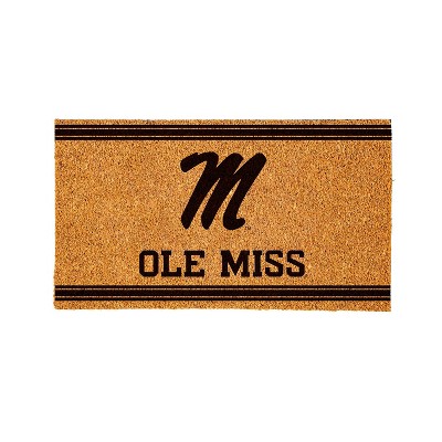 Evergreen University of Mississippi Logo Natural Coir 28 x 16 Inches Indoor Outdoor Doormat