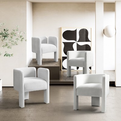 Ermanno Dining Chair Set of 4 with Three-legged Design,Set of 4   | ARTFUL LIVING DESIGN