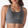 Anna-Kaci Active Women's Scoop Neck Stretchy Cropped Banded Criss Cross Back Sports Bra - 2 of 4