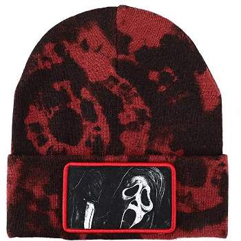 GhostFace Scream Horror Movie Character Embroidered Patch Beanie Hat for Men