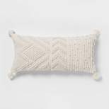 Oversize Embroidered Textured Lumbar Throw Pillow - Opalhouse™