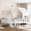 KWPZQEB Twin/Full Size Bed with House Design, Wood Floor Bed Frame w/ Bookcase & Guardrail, Blackboard & Window, Montessori Low Bed for Kids - 2 of 4