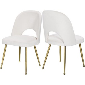 Meridian Furniture Logan Cream Velvet Dining Chair (Set of 2) - 1 of 4