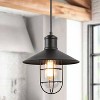 LNC Elvis 1-Lights 10.2" Farmhouse Dome Pendant  Lights, Matte Black with Clear Glass - 2 of 4