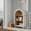 Arched Small Storage Bookcase,Modern 3-Tier Wooden Cabinet with Woodgrain Shelves,Display Bookshelf for Living Room,Entryway-Coolbibila - 3 of 4