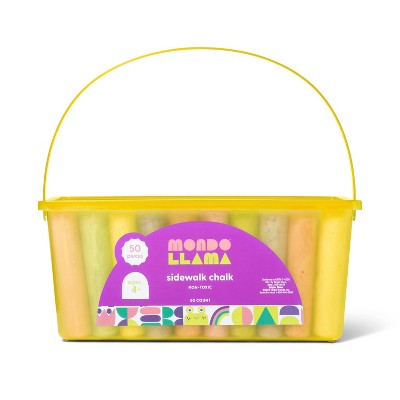 50ct Sidewalk Chalk Set with Yellow Box - Mondo Llama™