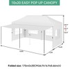 10x20 Pop Up Canopy Tent with Awning, Commercial Canopy Tents for Parties, 10x20 Tents with Roller Bag, Upgraded Thickened Legs, White - 2 of 4