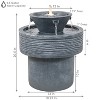 Sunnydaze 20"H Electric Resin 2-Tier Round Bird Bath Outdoor Water Fountain with LED Lights - 3 of 4