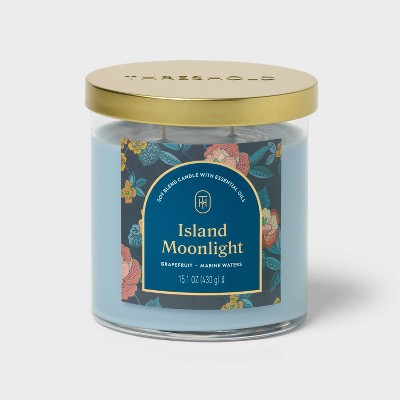 15.1oz 2-Wick Lidded Glass Jar Candle Island Moonlight - Threshold™