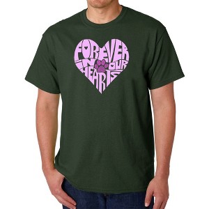 LA Pop Art Forever In Our Hearts - Men's Word Art T-Shirt - 1 of 4