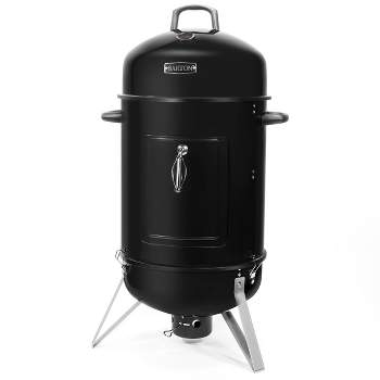 Barton 18" Charcoal BBQ Smoker Temperature Gauge Grill Cooker, Black