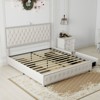 Okak Platform Bed Frame Upholstered Bed with Adjustable Height Headboard and USB Charger Music Speaker Star Projector 4 drawers Noise-Free - 4 of 4