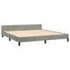 vidaXL Bed Frame with Headboard Light Gray 59.8 in.x79.9 in. Queen Velvet - 4 of 4