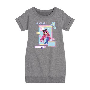 Girls' - LOL Surprise! - Outrageous Millennial Girls Graphic Short Sleeve Fleece Dress - 1 of 4