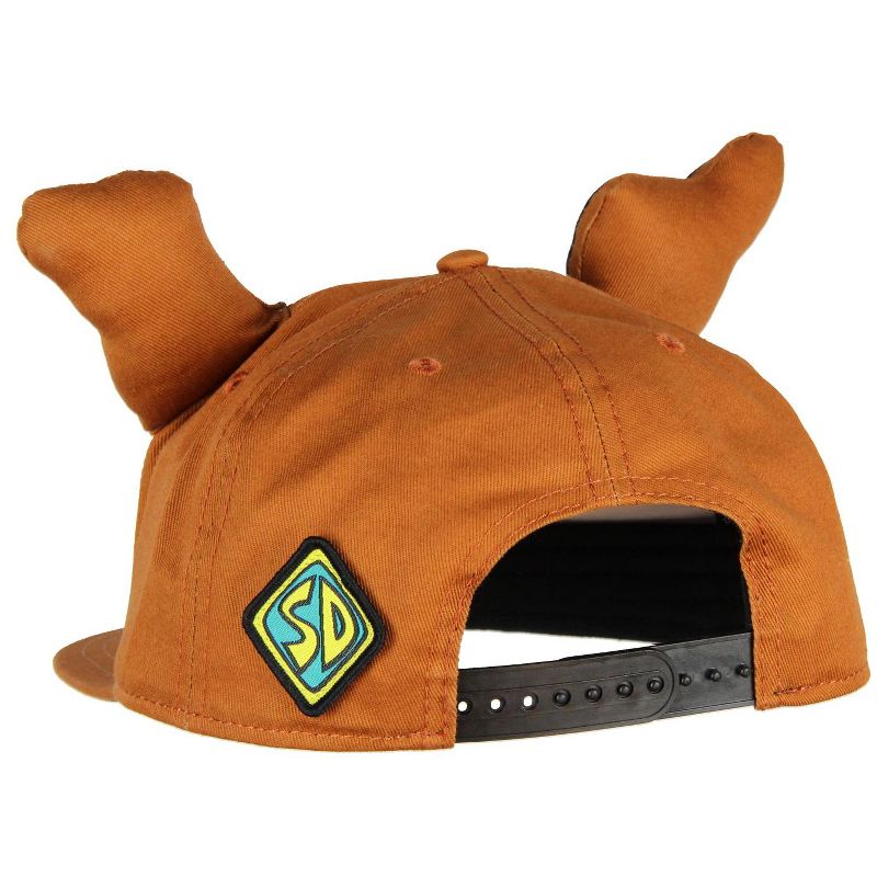 Scooby Doo Embroidered Character Face Adult Adjustable Snapback Hat With 3D Ears Brown, 2 of 4