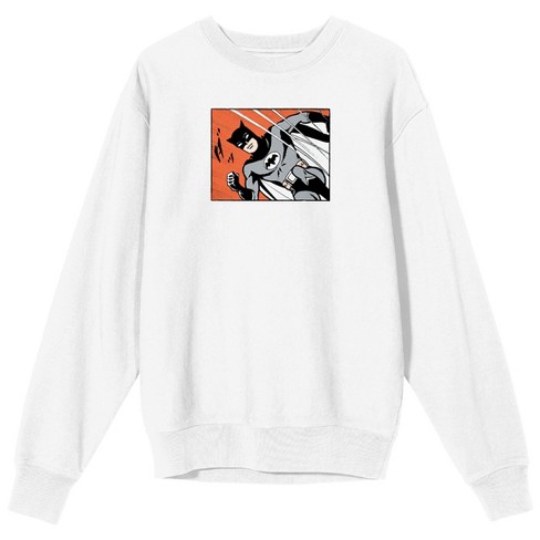 Batmanga Front And Back Cover Art Crew Neck Long Sleeve White Adult Sweatshirt - image 1 of 4