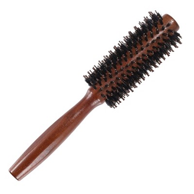 Unique Bargains Nylon Bristle Round Curling Hair Twill Comb Brown