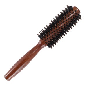 Unique Bargains Nylon Bristle Round Curling Hair Twill Comb Brown - 1 of 4