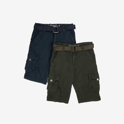 Raw X Kids and Boys 100% Cotton Belted Twill Cargo Shorts 8-18