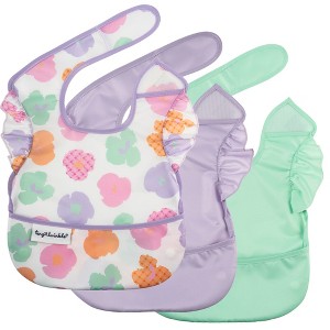 Tiny Twinkle Mess-Proof and Waterproof Baby Food Bib for Boys or Girls, Machine Washable and BPA-Free w/Adjustable Closure - 1 of 4