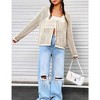 Womens Lightweight Crochet Cardigan Tie Front Shrugs Knit Cardigan Crop Tops Long Sleeve Mesh Sweaters Summer Beach Cover Up - Beige 2XL - 4 of 4