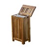 HomeRoots 24" Brown Solid Wood Laundry Hamper With Lid - 4 of 4