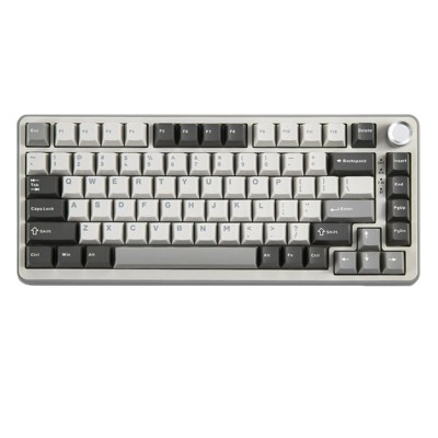 MaseiKar B75 PRO Wireless Mechanical Keyboard,75%Layout with Knob,Hot Swap Gasket Custom Structure,RGB Backlit,Bluetooth/Type-C/2.4G(Milk Switch,Grey)