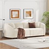 87" Curved Contemporary Sofa in Off-White: Plush Seating, Streamlined Design, and Durable Frame C Ideal for Stylish Living Spaces - image 2 of 4