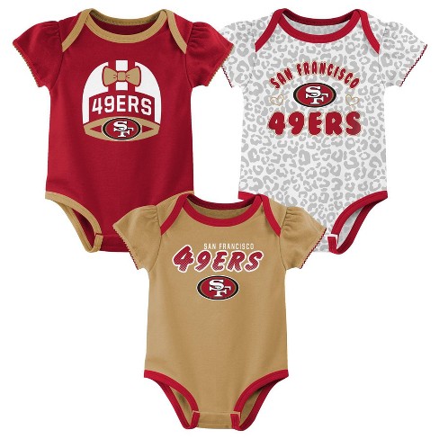 NFL San Francisco 49ers Baby Girls' Onesies 3pk Set - 0-3M