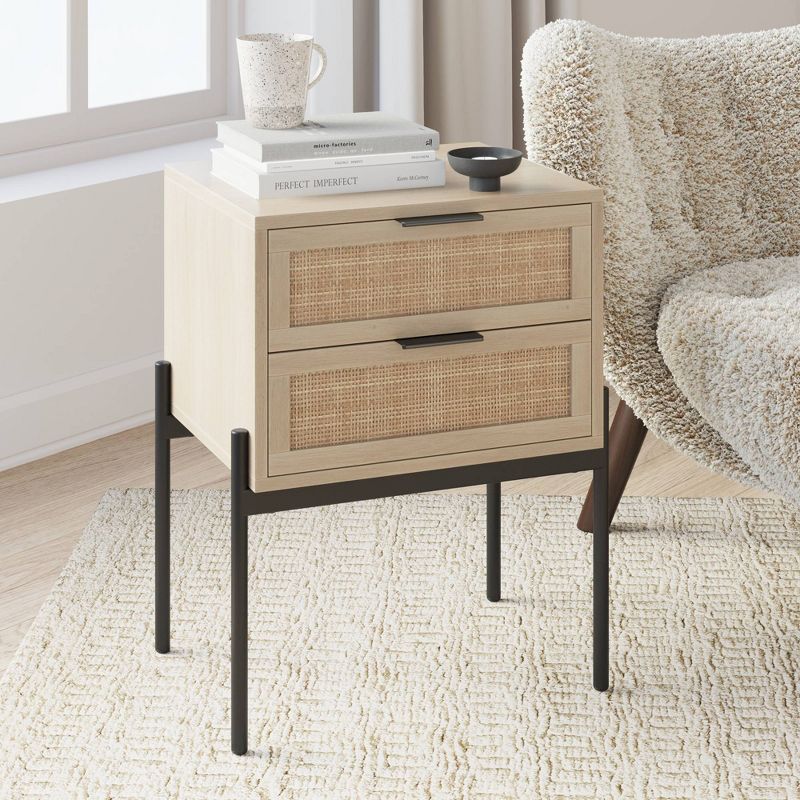 Andrew Wood and Rattan Side Table - Nathan James, 1 of 6