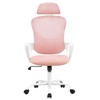 FURNIinspire Task And Office Chairs High-Back Mesh Rolling Work Task Chairs With Wheels And Adjustable Headrests, Fixed Arms, Pink, 25"*27"*53" - 2 of 4
