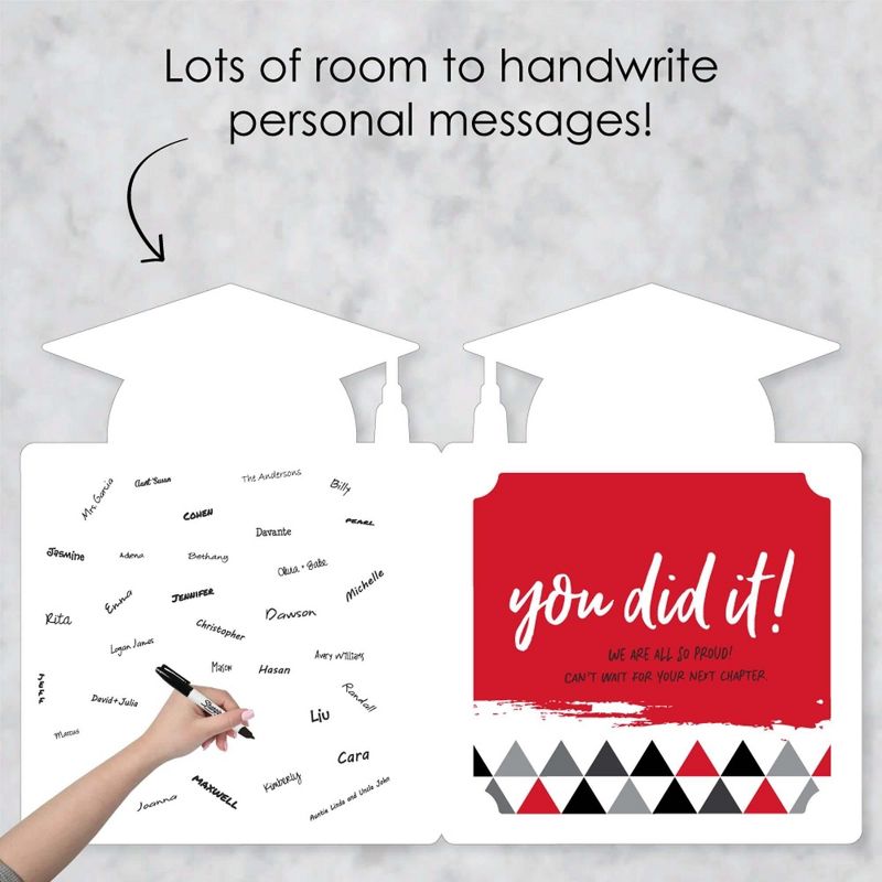 Big Dot of Happiness Red Grad - Best is Yet to Come - Red Grad Congratulations Giant Greeting Card - Big Shaped Jumborific Card, 3 of 8