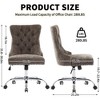 QingMoon Home Office Chair, Chenille Upholstered Desk Chair, Adjustable Swivel Computer Chair with Chrome Metal Base for Bedroom and Office - 4 of 4