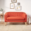 NicBex Upholstered Loveseat Sofa with Tufted Button Back Modern Comfy 2 Seater Couch with Wood Legs for Living Room,Bedroom,Orange - image 4 of 4