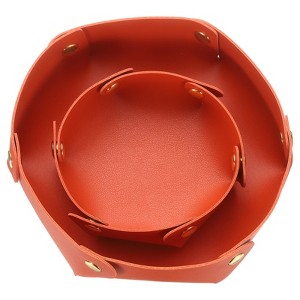 Unique Bargains PU Leather Foldable Jewelry Organizing Storage Trays 2 Pcs - 1 of 4