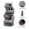 Teamson Home 39.37" Outdoor Faux Stone 4-Tier Birdbath Water Fountain - 2 of 4
