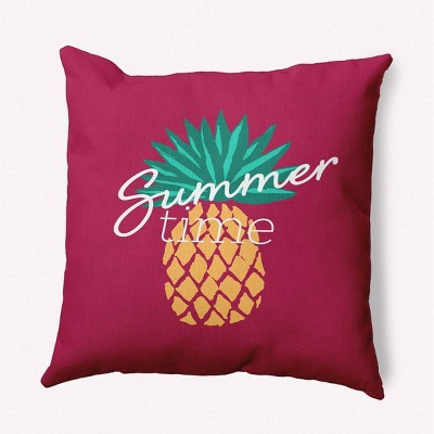16"x16" Summer Time Pineapple Square Throw Pillow - e by design