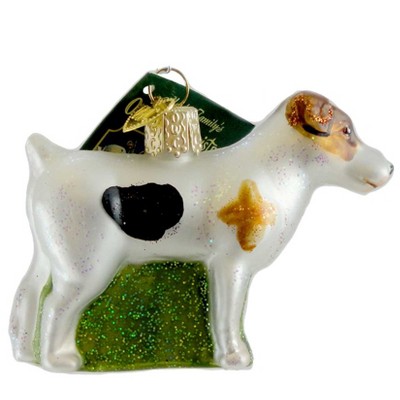 Jack Russell Terrier Glass Christmas Ornament with Glitter Accents