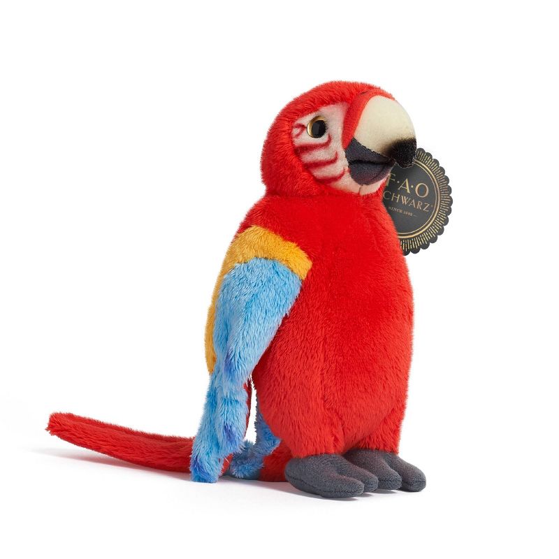 FAO Schwarz 6&#34; Red Parrot Toy Plush, 1 of 13