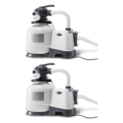 Intex 2800 GPH Above Ground Pool Sand Filter Pump with Automatic Timer (2 Pack)