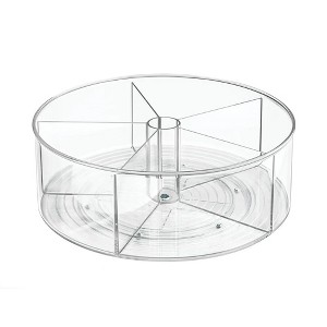 LunaLulinlk 11.5"" Round Lazy Susan Clear Plastic Divided Turntable - 1 of 4