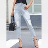 Womens Jeans Mid Waisted Ripped Straight Ankle Jeans for Women Trendy 2025 Summer Casual Denim Pants Denim Trousers - 4 of 4