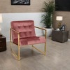 LeisureMod Lexington Modern Velvet Accent Chair with Gold Base for Living Room, Bedroom, or Lounge - 2 of 4