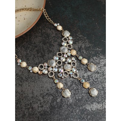 SOHI Women's Cloud Grey The Supernova Statement Necklace
