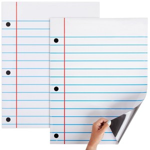 Bright Creations 2 Pack Magnetic Notebook Paper Sheets for Classroom, Dry Erase Boards, 17 x 22 In - 1 of 4