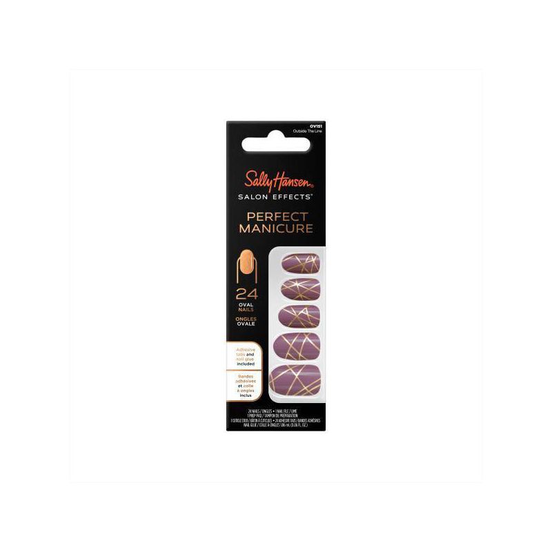 Sally Hansen Salon Effects Perfect Manicure Press on Nails Kit - Oval - Outside the Line - 24ct, 1 of 12