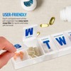 Weekly Pill Organizer 7-Day Extra Large Pill Planner with Daily BPA-Free Compartments, Medicine Reminder, & Travel Pill Box Case (4 Pack) - 4 of 4
